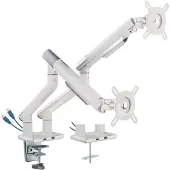 Alterzone 17-32" x2 Arm Duo USB, -pöytäteline kahdelle näytölle, 2x 3.2 Gen1 USB-A-porttia, valkoinen