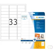 Herma 8837, Valkoinen, Itse kiinnittyvä tulostintarra, A4, Paperi, Mustesuihku, Kiinteä