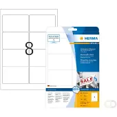 Herma 4350, Valkoinen, Itse kiinnittyvä tulostintarra, A4, Paperi, Laser/Inkjet, Irroitettava