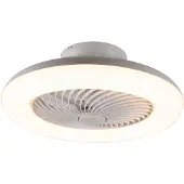 QAZQA Kattotuuletin valkoinen 55,5 cm sis. LED himmennettävä kaukosäätimellä - Clima