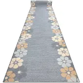 Rugsx Alfombra de pasillo con refuerzo de goma MARGARETKA flor, gris 120 cm 120x280 cm