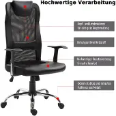 Vinsetto Ergonominen työtuoli mustaa PU-nahkaa