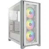 Corsair iCUE 4000X RGB, Midi Tower, PC, Valkoinen, ATX, EATX, mikro ATX, Mini-ITX, Muovi, Terästä, Karkaistu lasi, Pelaaminen (CC-9011205-WW)