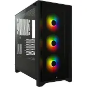 Corsair iCUE 4000X RGB, Midi Tower, PC, Musta, ATX, EATX, mikro ATX, Mini-ITX, Muovi, Terästä, Karkaistu lasi, Pelaaminen (CC-9011204-WW)