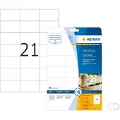 Herma 10906, Valkoinen, Itse kiinnittyvä tulostintarra, A4, Paperi, Laser/Inkjet, Kiinteä