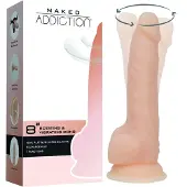 Addiction Naked - pyörivä vibraattori - 20 cm - luonnollinen