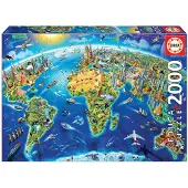 Educa 2000 World landmarks globe palapeli