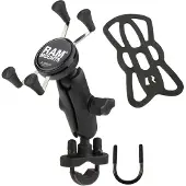RAM Mount RAM-kiinnitys X-Grip-puhelintelineeseen ohjaustangon U-pulttijalustalla