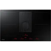 Samsung NZ84T9747VK - Induktiokeittotaso - 4 levyä - Niche - leveys: 80,7 cm - syvyys: 49,2 cm - luokka A+ - musta, jossa on alaslasku poistoilmalla