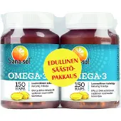 Sana-Sol Omega-3 kalaöljyvalmiste säästöpakkaus, 2 x 150 kaps
