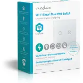 Nedis SmartLife Seinäkytkin | Wi-Fi | kaksois | Seinäkiinnitys | 1000 W | Android / IOS | Lasi | Valkoinen