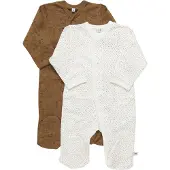 Pippi Nightsuit W/F -Buttons 2-Pack - Brown - 56