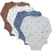 Pippi Baby Body Ls Ao-Printed (4-Pack) - Multi/patterned - 50