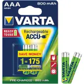 Varta Recharge Accu Power ladattava AAA-paristo 800mAh, 2 kpl