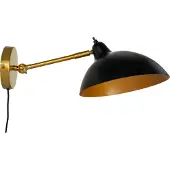 Dyberg Larsen Futura Wall Lamp Black/Brass - Black - Ø 40 CM