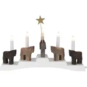 Star Trading Staffans hevoset adventtikynttilänjalka 5 lamppua Valkoinen