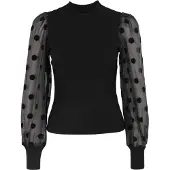 Y.A.S Yasdotme Ls Knit Pullover S. Noos - Black - XL