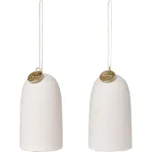 Ferm Living Bell keraaminen koriste, 2 kpl, luonnonvalkoinen