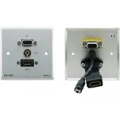 Kramer WXA-H/EU(G)-80 PASSIVE WALL PLATE - 15-PIN HD (F/F), 3.5MM & HDMI (80-000109)
