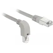 DeLOCK Network cable RJ45 Cat.6A S/FTP downwards angled/straight 1m