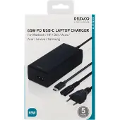 Huvipiste DELTACO USB-C-laturi 65W 2m USB-C PD