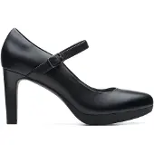 Clarks Shoes for woman. 26157784 Ambyr Shine black leather shoes (41.5), 5 to 8 cm, Buckle, Casual