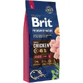Brit Premium By Nature Junior L kuivaruoka suurille rotujen pennuille, 15 kg