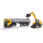 Emek Tippbil Lyftkran Scania 1:25 - Yellow - ONE SIZE