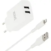 Wave verkkolaturi 2xUSB ja Apple Lightning kaapeli
