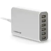 2-Power 6-porttinen, 60W USB-seinälaturi