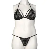 Nortie Friia Plus Size Musta Haaraton Alusasusetti - Black - Plus size