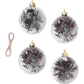 Ferm Living Flora lasinen koriste, M, 4 kpl, violetti