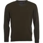 Barbour Essential L/Wool V Neck Sweater - Green - M