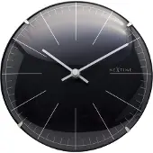 Nextime Big Stripe Mini Dome Wall Clock Black - Seinäkellot Lasi Musta - 3506zw