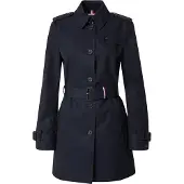 Tommy Hilfiger for woman. WW0WW24966 Heritage Single Breasted trench coat navy (M), Casual, Cotton, Long sleeve
