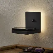 Mantra-Iluminacion Zanzibar LED seinävalaisin + latausasema 3W 3000K 13cm musta