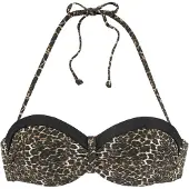 LASCANA Bikinitoppi beige / ruskea / musta