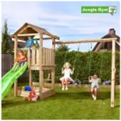 Jungle Gym House leikkitorni ja Swing Module Xtra sekä liukumäki