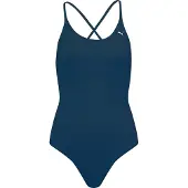 Puma Women Vneck Padded Swimsuit 1P - Navy - M