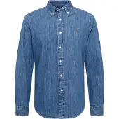 Ralph Lauren for man. 710792043001 Custom Fit denim shirt blue (XL), Casual, Cotton, Long sleeve, Navy