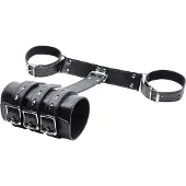 Strict Arm Binder - Käsiremmit, kestävät, BDSM, nahka, musta
