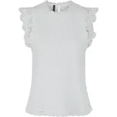 Pieces Pcolline Sl Lace Top Wvn Noos - White - L