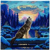 Craft Buddy Crystal Art Kits Canvas Howling Wolves Craft Buddy