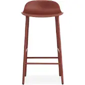 Normann Copenhagen Form baarituoli matala Red, punaiseksi lakatut teräsjalat
