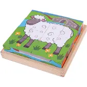 Bigjigs Wooden Block Puzzle Farm Animals