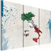 Artgeist Kartta Italia - Triptyykki taulusetti