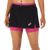 Asics Women's Fujitrail Skort Performance Black/Fuchsia Red Hameet XS