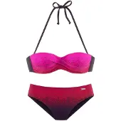 LASCANA Bikini 'Iris' vaaleanpunainen / punainen / musta