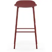 Normann Copenhagen Form baarituoli korkea Red, punaiseksi lakatut teräsjalat