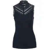 Rosemunde Rwbenita Silk Sl Turtleneck Lace To - Blue - XS